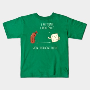 Vegan Social Distancing Expert Kids T-Shirt